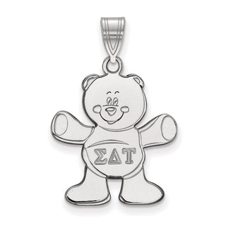 Sterling Silver Rhodium-plated LogoArt Sigma Delta Tau Sorority Symbol Medium Pendant