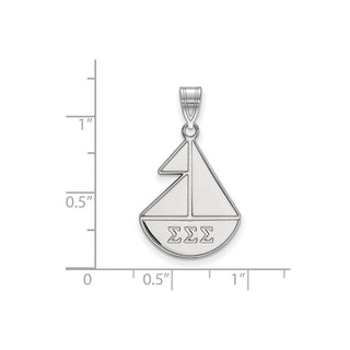 Sterling Silver Rhodium-plated LogoArt Sigma Sigma Sigma Sorority Symbol Medium Pendant