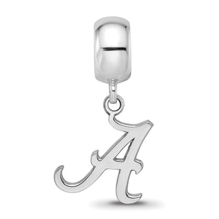Sterling Silver Rhodium-plated LogoArt University of Alabama Letter A Small Dangle Bead Charm