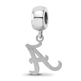 Sterling Silver Rhodium-plated LogoArt University of Alabama Letter A Small Dangle Bead Charm