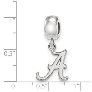 Sterling Silver Rhodium-plated LogoArt University of Alabama Letter A Small Dangle Bead Charm