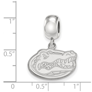 Sterling Silver Rhodium-plated LogoArt University of Florida Gator Small Dangle Bead Charm