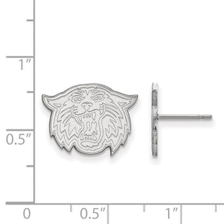Sterling Silver Rhodium-plated LogoArt Villanova University Wildcat Small Post Earrings