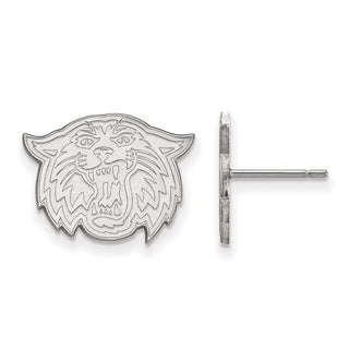 Sterling Silver Rhodium-plated LogoArt Villanova University Wildcat Small Post Earrings