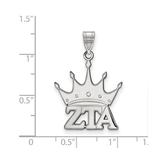 Sterling Silver Rhodium-plated LogoArt Zeta Tau Alpha Sorority Symbol Medium Pendant