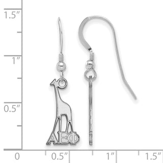 Sterling Silver Rhodium-plated LogoArt Alpha Epsilon Phi Sorority Symbol Small Dangle Wire Earrings