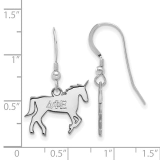 Sterling Silver Rhodium-plated LogoArt Delta Phi Epsilon Sorority Symbol Small Dangle Wire Earrings