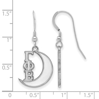 Sterling Silver Rhodium-plated LogoArt Gamma Phi Beta Sorority Symbol Small Dangle Wire Earrings