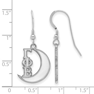 Sterling Silver Rhodium-plated LogoArt Gamma Phi Beta Sorority Symbol Small Dangle Wire Earrings