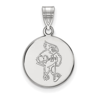14k White Gold LogoArt Iowa State University Cardinal Medium Disc Pendant