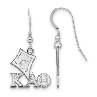 Sterling Silver Rhodium-plated LogoArt Kappa Alpha Theta Sorority Symbol Small Dangle Wire Earrings