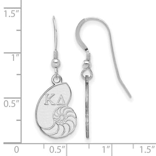 Sterling Silver Rhodium-plated LogoArt Kappa Delta Sorority Symbol Small Dangle Wire Earrings