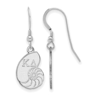 Sterling Silver Rhodium-plated LogoArt Kappa Delta Sorority Symbol Small Dangle Wire Earrings