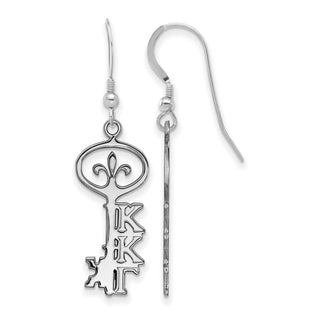 Sterling Silver Rhodium-plated LogoArt Kappa Kappa Gamma Sorority Symbol Small Dangle Wire Earrings