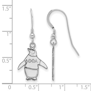 Sterling Silver Rhodium-plated LogoArt Theta Phi Alpha Sorority Symbol Small Dangle Wire Earrings