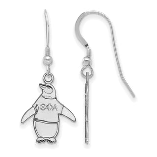 Sterling Silver Rhodium-plated LogoArt Theta Phi Alpha Sorority Symbol Small Dangle Wire Earrings