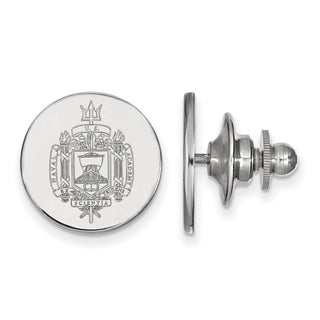 Sterling Silver Rhodium-plated LogoArt US Naval Academy Crest Lapel Pin