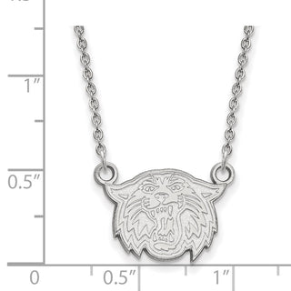 10k White Gold LogoArt Villanova University Wildcat Small Pendant 18 inch Necklace