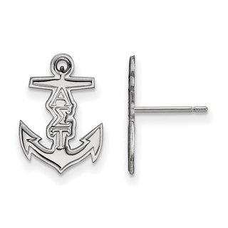 Sterling Silver Rhodium-plated LogoArt Alpha Sigma Tau Sorority Symbol Extra Small Post Earrings