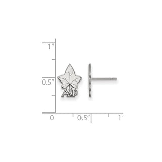 Sterling Silver Rhodium-plated LogoArt Alpha Phi Sorority Symbol Extra Small Post Earrings