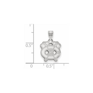 14k White Gold NHL LogoArt Chicago Blackhawks Letter C and Tomahawk Small Pendant