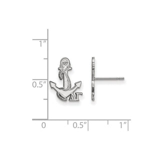 Sterling Silver Rhodium-plated LogoArt Delta Gamma Sorority Symbol Extra Small Post Earrings