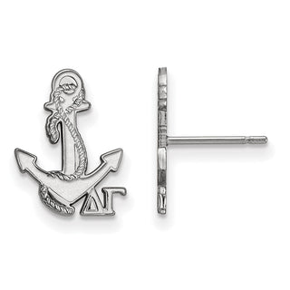 Sterling Silver Rhodium-plated LogoArt Delta Gamma Sorority Symbol Extra Small Post Earrings