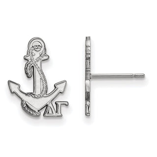 Sterling Silver Rhodium-plated LogoArt Delta Gamma Sorority Symbol Extra Small Post Earrings