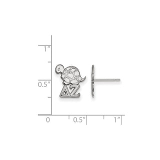 Sterling Silver Rhodium-plated LogoArt Delta Zeta Sorority Symbol Extra Small Post Earrings