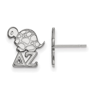 Sterling Silver Rhodium-plated LogoArt Delta Zeta Sorority Symbol Extra Small Post Earrings