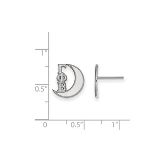 Sterling Silver Rhodium-plated LogoArt Gamma Phi Beta Sorority Symbol Extra Small Post Earrings