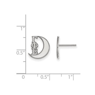 Sterling Silver Rhodium-plated LogoArt Gamma Phi Beta Sorority Symbol Extra Small Post Earrings
