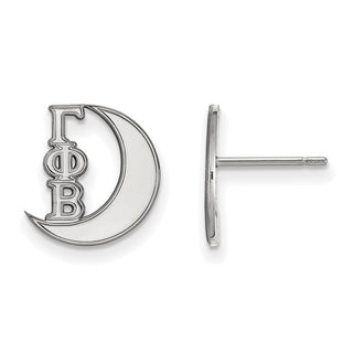 Sterling Silver Rhodium-plated LogoArt Gamma Phi Beta Sorority Symbol Extra Small Post Earrings