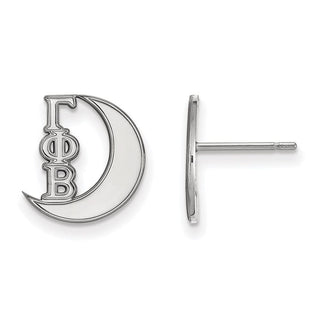 Sterling Silver Rhodium-plated LogoArt Gamma Phi Beta Sorority Symbol Extra Small Post Earrings