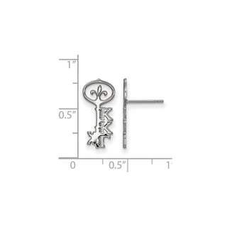 Sterling Silver Rhodium-plated LogoArt Kappa Kappa Gamma Sorority Symbol Extra Small Post Earrings