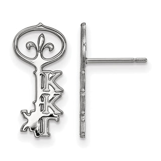 Sterling Silver Rhodium-plated LogoArt Kappa Kappa Gamma Sorority Symbol Extra Small Post Earrings