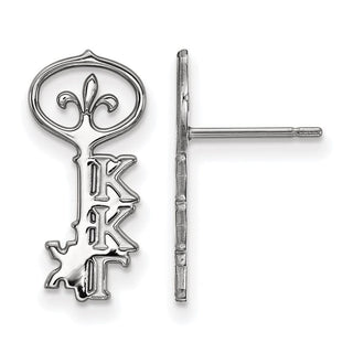 Sterling Silver Rhodium-plated LogoArt Kappa Kappa Gamma Sorority Symbol Extra Small Post Earrings
