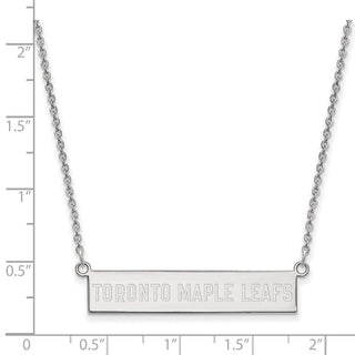 Sterling Silver Rhodium-plated NHL LogoArt Toronto Maple Leafs Small Bar 18 inch Necklace