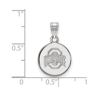 10k White Gold LogoArt The Ohio State University Small Disc Pendant