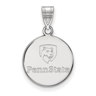 Sterling Silver Rhodium-plated LogoArt Penn State University Medium Disc Pendant