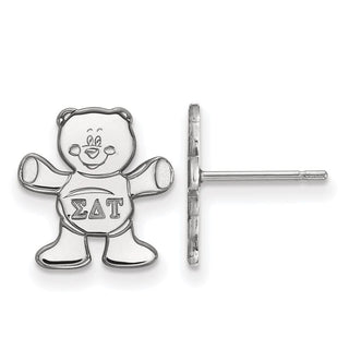 Sterling Silver Rhodium-plated LogoArt Sigma Delta Tau Sorority Symbol Extra Small Post Earrings