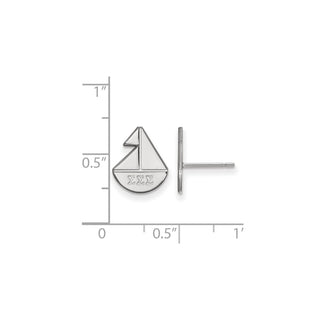 Sterling Silver Rhodium-plated LogoArt Sigma Sigma Sigma Sorority Symbol Extra Small Post Earrings