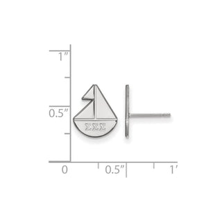 Sterling Silver Rhodium-plated LogoArt Sigma Sigma Sigma Sorority Symbol Extra Small Post Earrings
