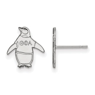 Sterling Silver Rhodium-plated LogoArt Theta Phi Alpha Sorority Symbol Extra Small Post Earrings