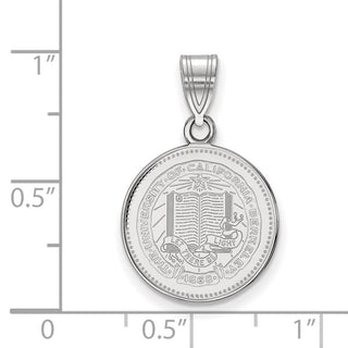 Sterling Silver Rhodium-plated LogoArt University of California Berkeley Medium Crest Pendant