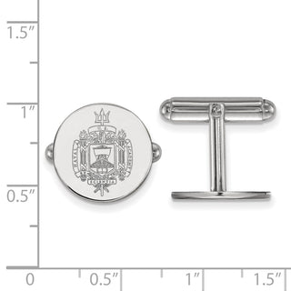 Sterling Silver Rhodium-plated LogoArt US Naval Academy Crest Cuff Links