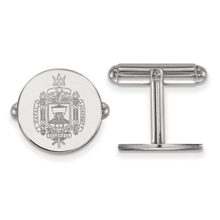 Sterling Silver Rhodium-plated LogoArt US Naval Academy Crest Cuff Links