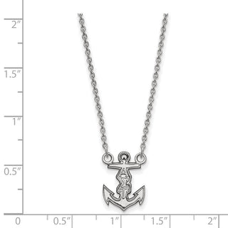 Sterling Silver Rhodium-plated LogoArt Alpha Sigma Tau Sorority Symbol Extra Small Pendant 18 inch Necklace