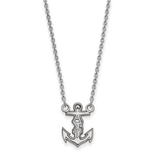 Sterling Silver Rhodium-plated LogoArt Alpha Sigma Tau Sorority Symbol Extra Small Pendant 18 inch Necklace