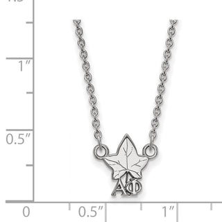 Sterling Silver Rhodium-plated LogoArt Alpha Phi Sorority Symbol Extra Small Pendant 18 inch Necklace